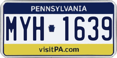 PA license plate MYH1639