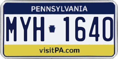 PA license plate MYH1640