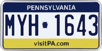 PA license plate MYH1643