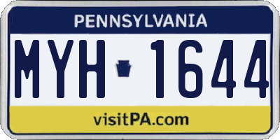 PA license plate MYH1644