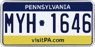 PA license plate MYH1646