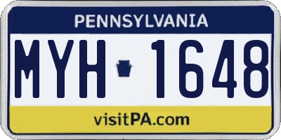 PA license plate MYH1648