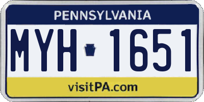 PA license plate MYH1651