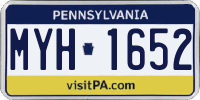PA license plate MYH1652