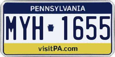 PA license plate MYH1655