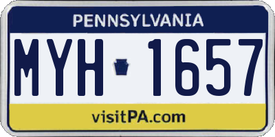 PA license plate MYH1657
