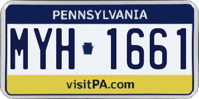 PA license plate MYH1661