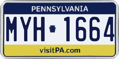 PA license plate MYH1664