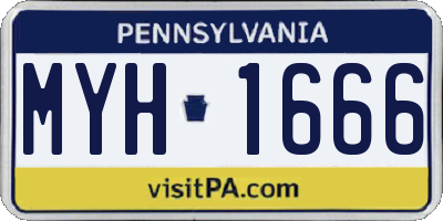 PA license plate MYH1666