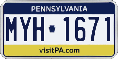 PA license plate MYH1671