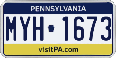 PA license plate MYH1673