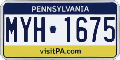 PA license plate MYH1675
