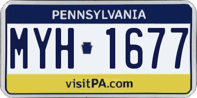 PA license plate MYH1677
