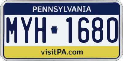 PA license plate MYH1680