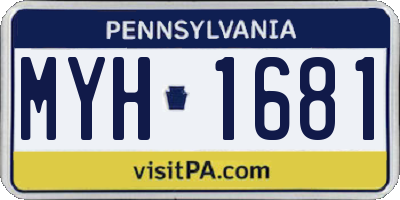 PA license plate MYH1681