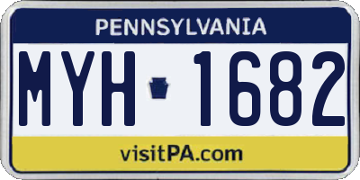 PA license plate MYH1682