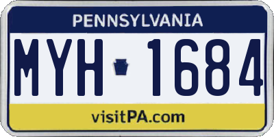 PA license plate MYH1684