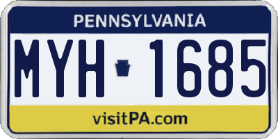 PA license plate MYH1685