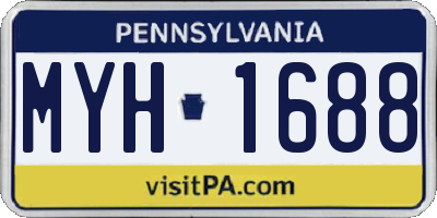 PA license plate MYH1688