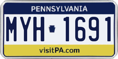 PA license plate MYH1691