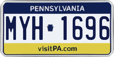 PA license plate MYH1696