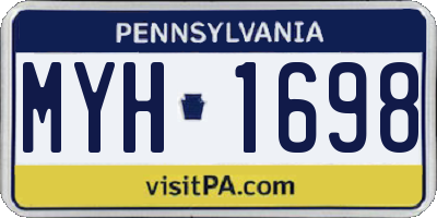 PA license plate MYH1698