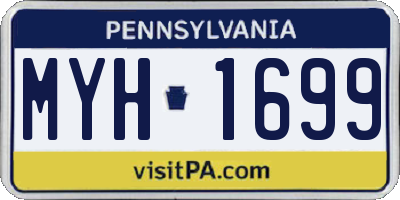 PA license plate MYH1699