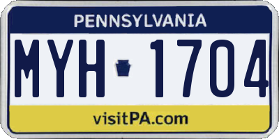 PA license plate MYH1704
