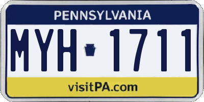 PA license plate MYH1711