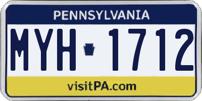 PA license plate MYH1712