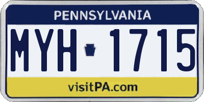 PA license plate MYH1715