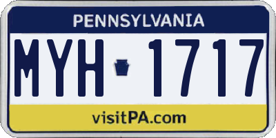 PA license plate MYH1717
