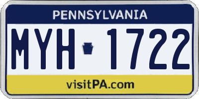 PA license plate MYH1722