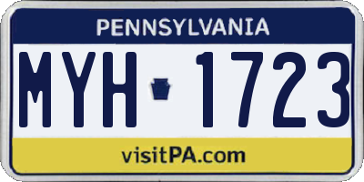 PA license plate MYH1723