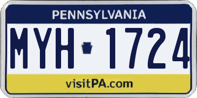 PA license plate MYH1724