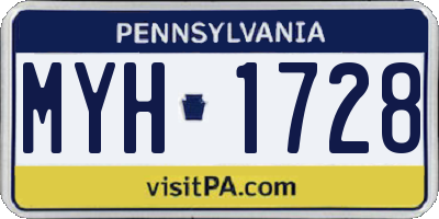 PA license plate MYH1728