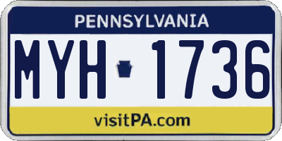 PA license plate MYH1736