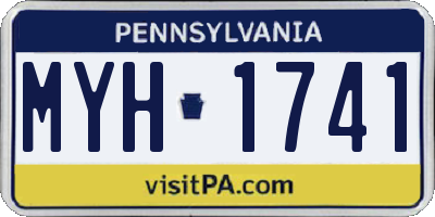 PA license plate MYH1741