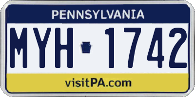 PA license plate MYH1742