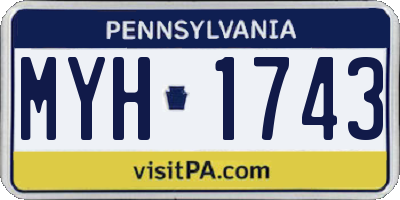 PA license plate MYH1743