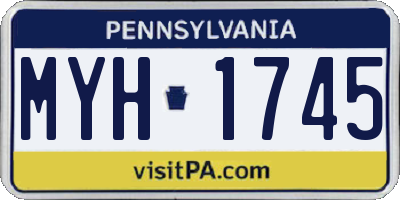 PA license plate MYH1745