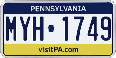 PA license plate MYH1749