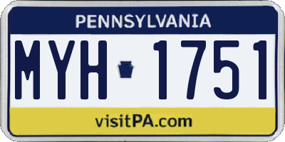 PA license plate MYH1751
