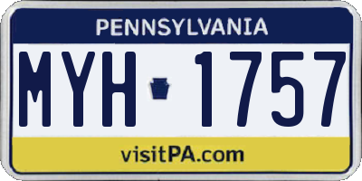 PA license plate MYH1757