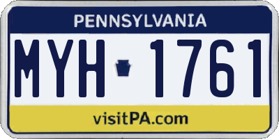 PA license plate MYH1761