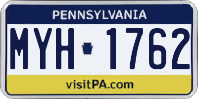 PA license plate MYH1762