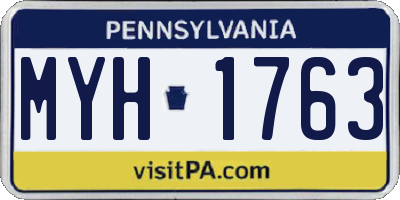 PA license plate MYH1763