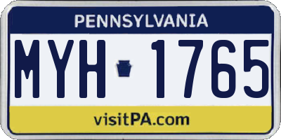 PA license plate MYH1765
