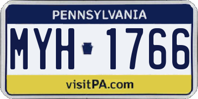 PA license plate MYH1766
