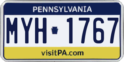 PA license plate MYH1767